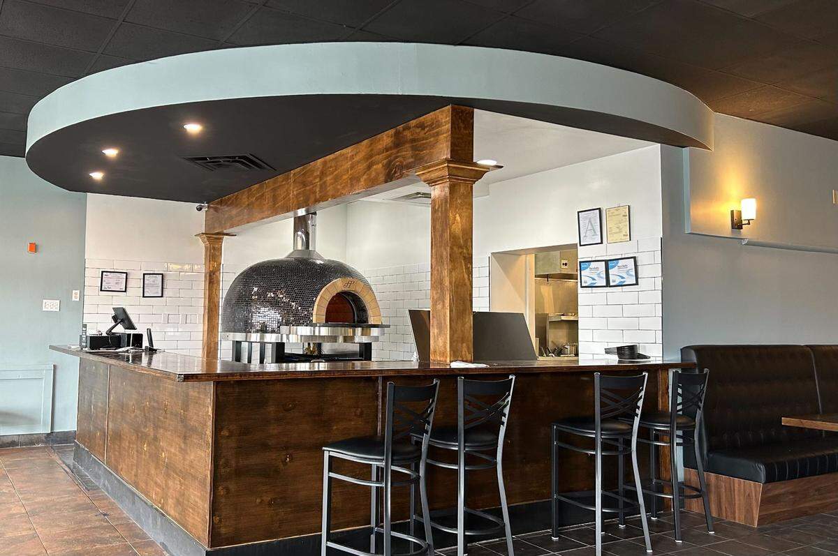 The wood-fire pizza oven at El Fornino Pizzeria in Biloxi, Mississippi.