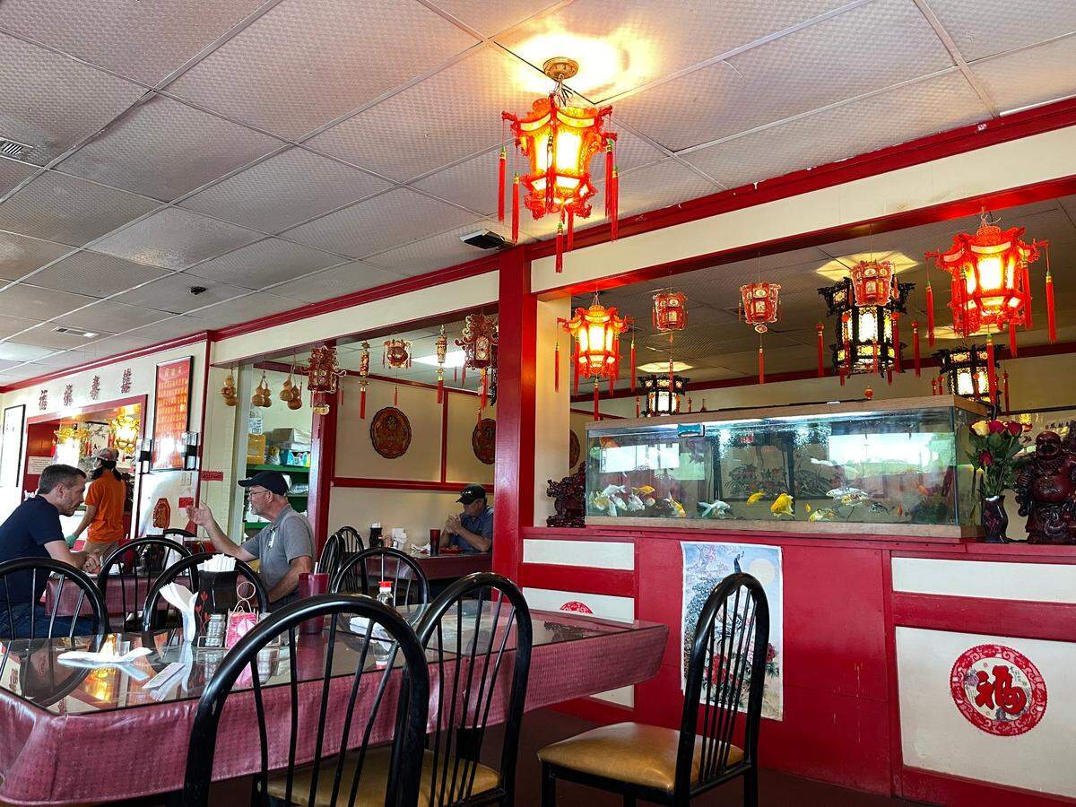 South China restaurant on Courthouse Road in Gulfport is known for the ornate interior of red and yellow lanterns.