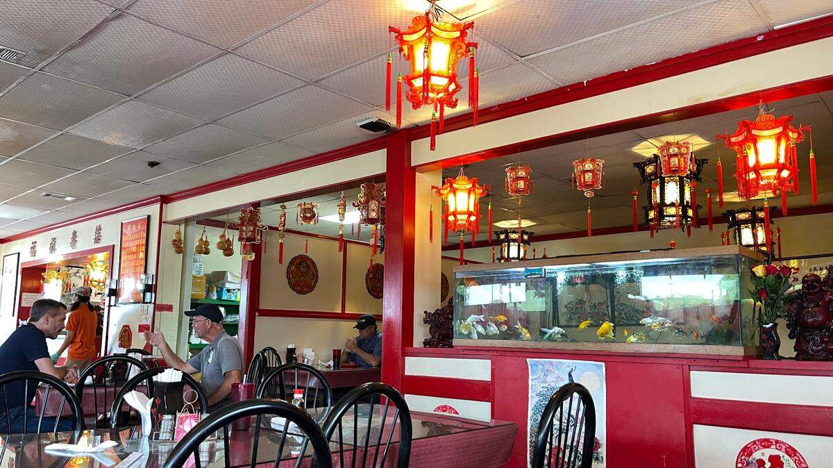 South China restaurant on Courthouse Road in Gulfport is known for the ornate interior of red and yellow lanterns.