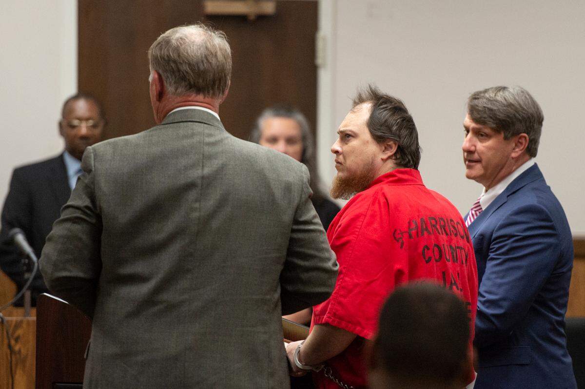 Joseph Rohrbacker enters his guilty plea in the killing of Lt. Michael Boutte at Harrison County Circuit Court in Gulfport on Monday, July 31, 2023.