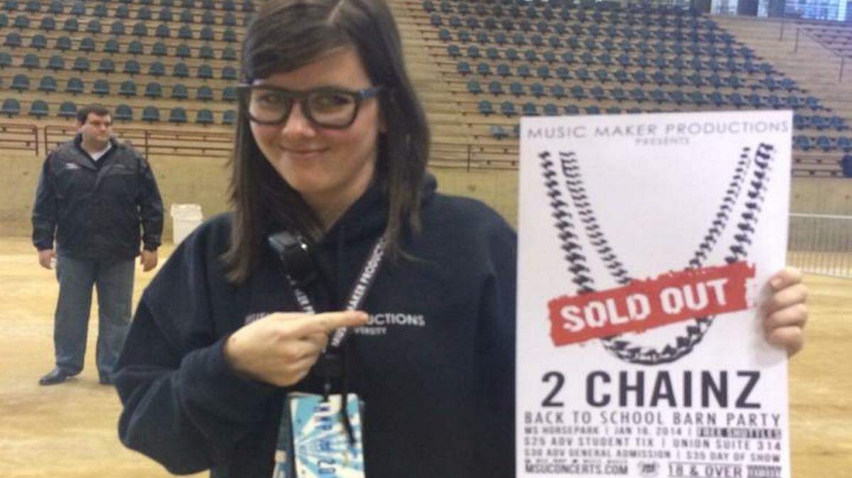 COURTESY SARAH MARGARET HEWES 
 Sarah Margaret Hewes helped bring rapper 2 Chainz to Starkville.