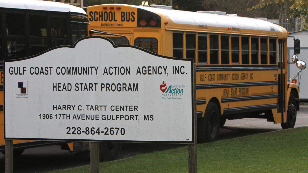 JOHN FITZHUGH/SUN HERALD 
 Buses sit idle at the Rev. Harry C. Tartt Head Start Center in Gulfport while they are on Christmas break on Thursday Dec. 17, 2015.