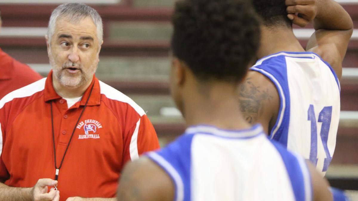 JOHN FITZHUGH/SUN HERALD 
 Pass Christian head basketball coach Buddy Kennedy instructs his players during practice on Monday Nov. 2, 2015. He will soon reach the 500 victory milestone for his career.