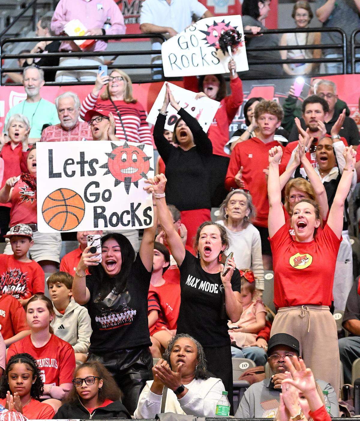 St. Stanislaus fans cheer for the Rock-A-Chaws during their state title win Saturday.