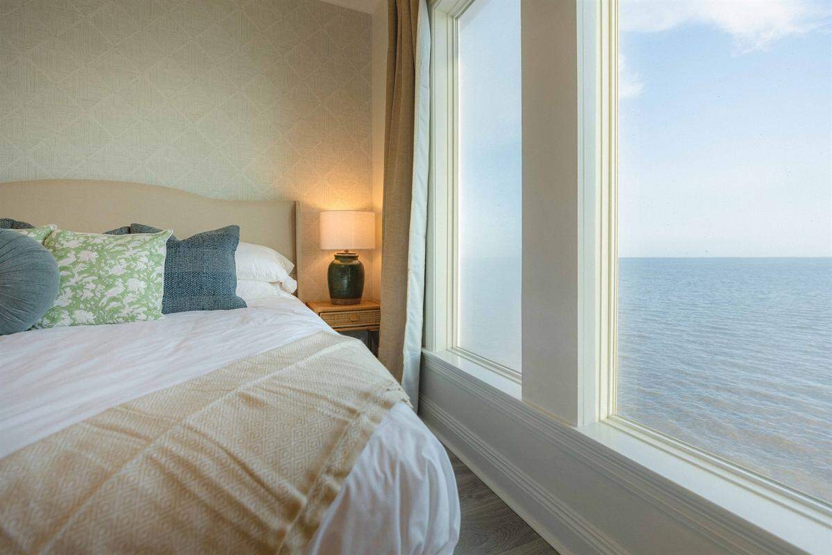 Ocean views contribute to the rental’s 5.0 rating.