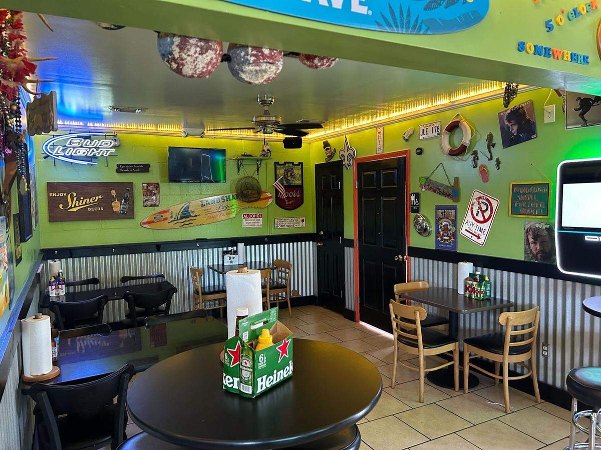The dining room at The River Peach Bar and Grill restaurant in Biloxi, Mississippi.