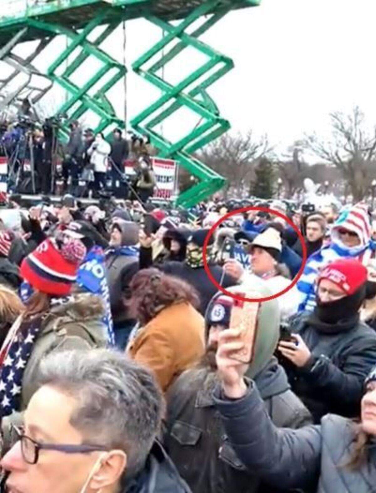 A photo from the Department of Justice allegedly shows James Allen Knowles, a Pass Christian resident who appeared in federal court on Aug. 15, 2023, at the capitol riots on Jan. 6, 2021.