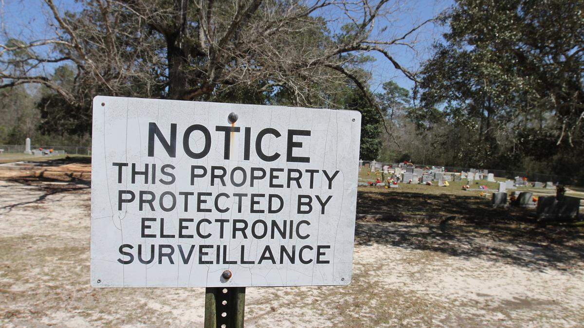 JOHN FITZHUGH/SUN HERALD 
 Electronic surveillance has been installed to curtail vandalism at the William Seymour Memorial Cemetery in St. Martin.