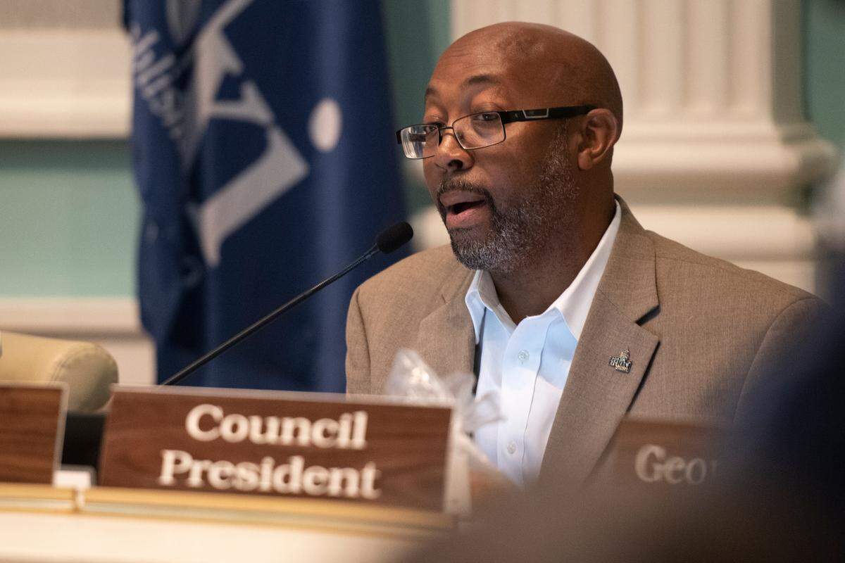 Council President Felix Gines speaks during a Biloxi City Council meeting at Biloxi City Hall on Tuesday, April 18, 2023 over the incidents of Black Spring Break.