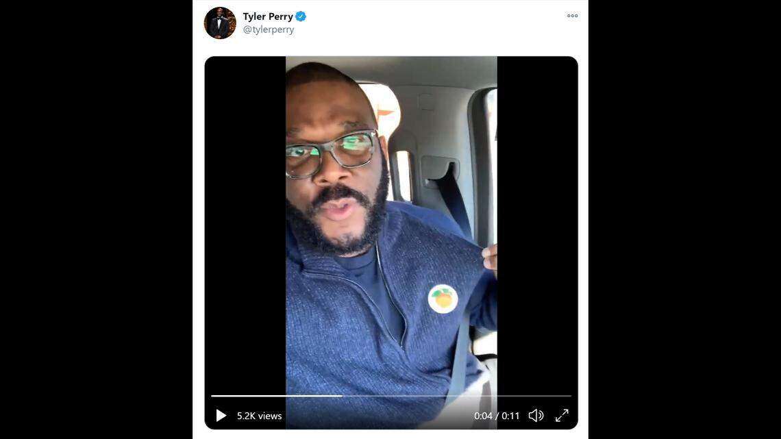 Actor Tyler Perry says he flew home to vote in the Georgia Senate runoff on Tuesday after he never received his requested absentee ballot.