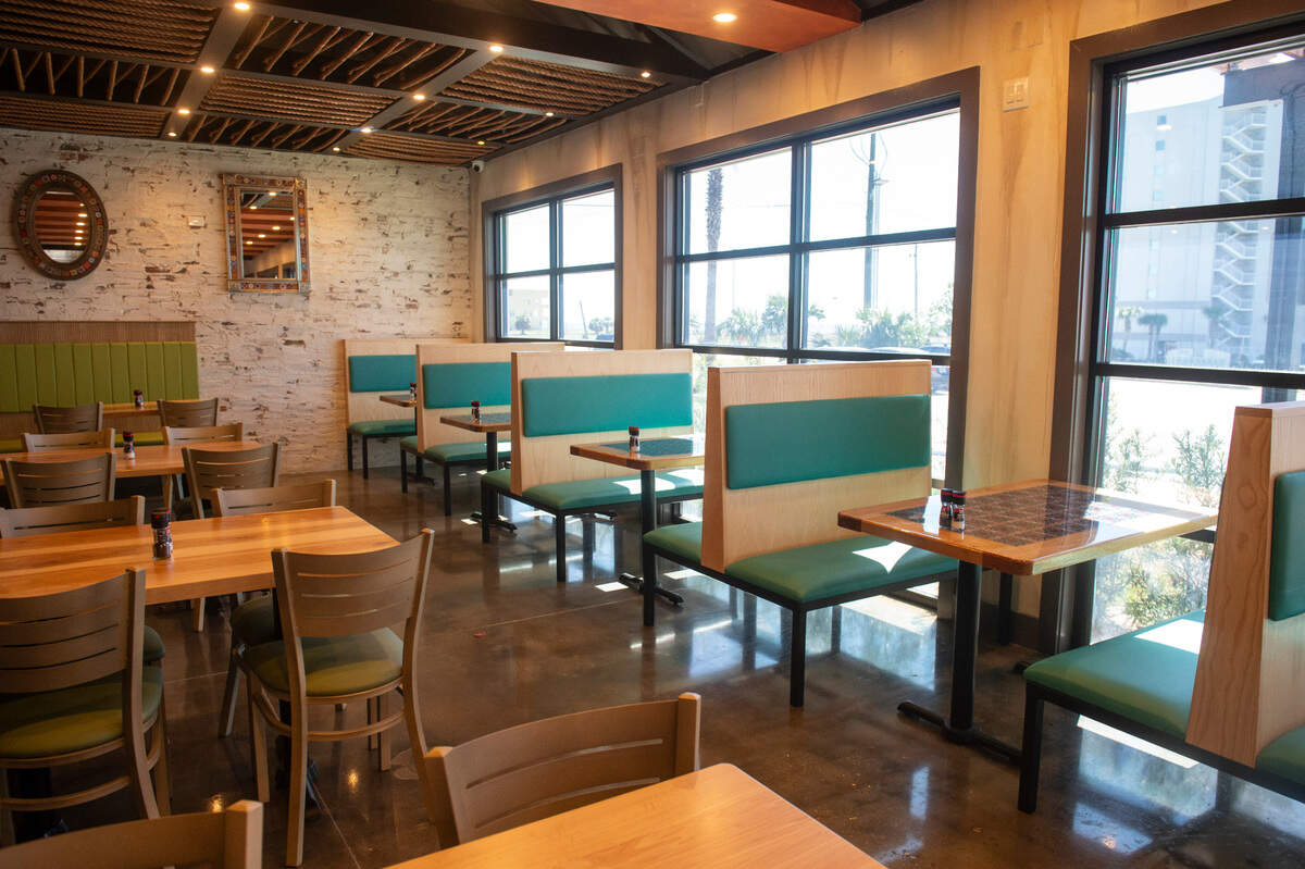 The dining area inside the newest location of Aztecas Restaurant and Cantina in Biloxi on Thursday, March 6, 2025.