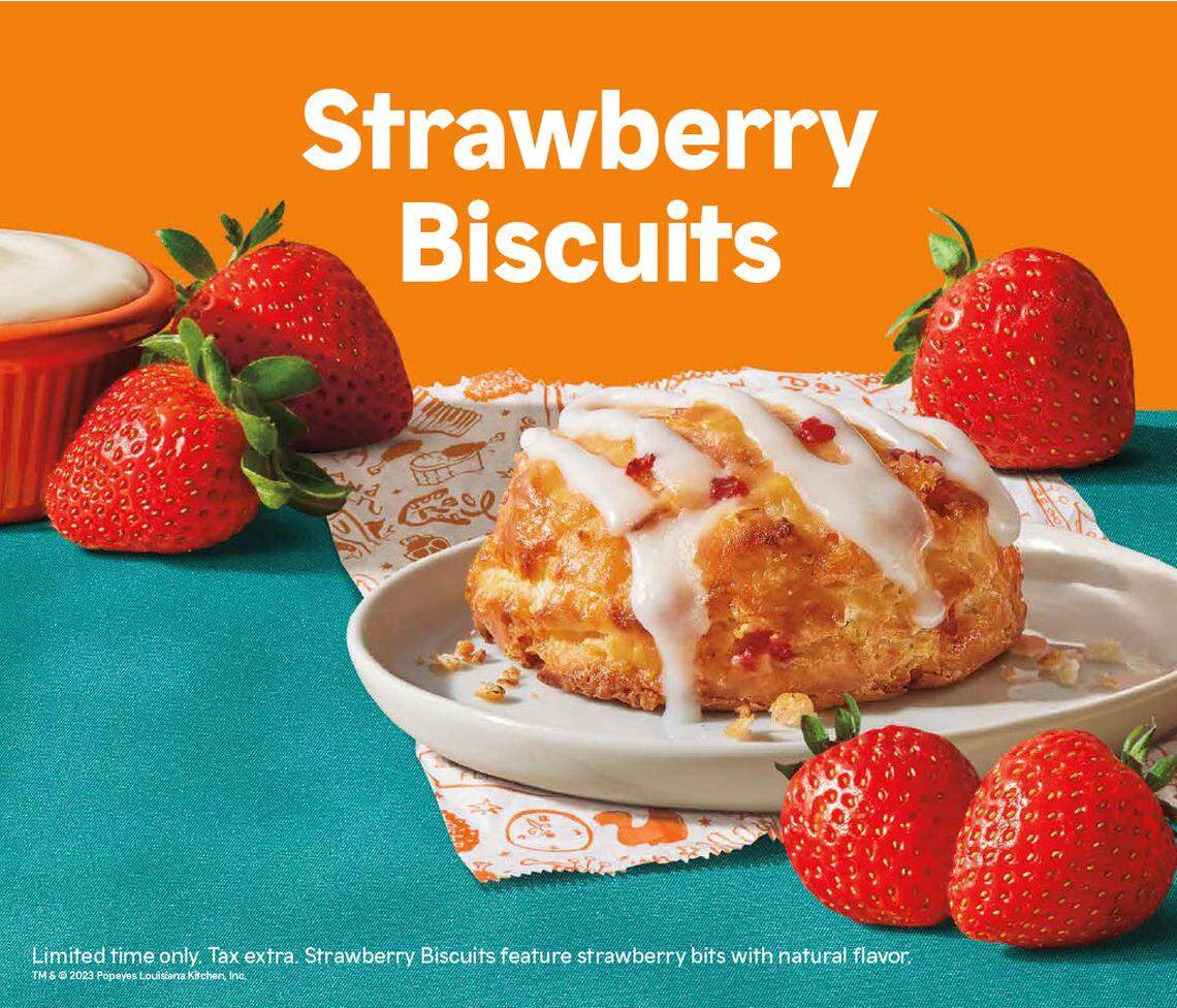 Popeye debuts new Strawberry Biscuits for a limited time. When can you get it?