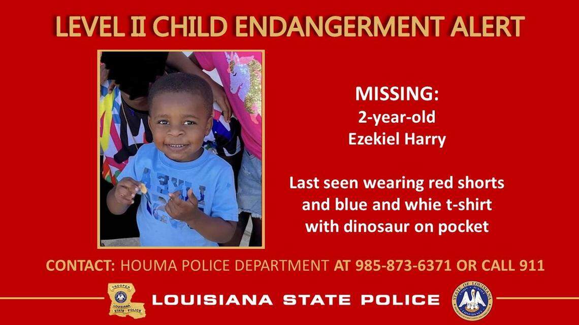 The remains of missing 2-year-old Ezekiel Harry were found in a trash can in Houma, Louisiana, on July 12, according to police. His mother and her boyfriend face charges.
