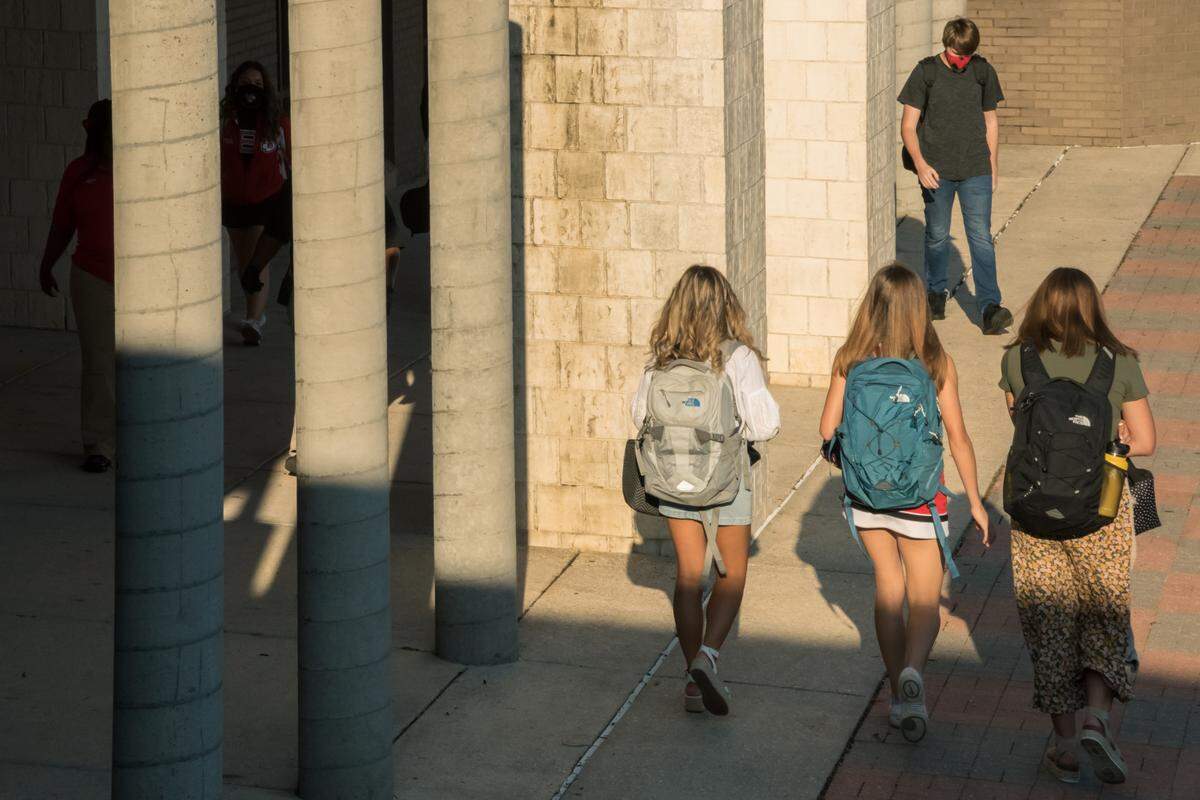 Students beginning their first day of school amid the COVID-19 pandemic at Biloxi High School on August 5th, 2020