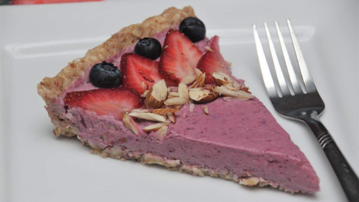 The berry custard tart by Makin’ Groceries at the Ohr-O’Keefe Museum of Art.
