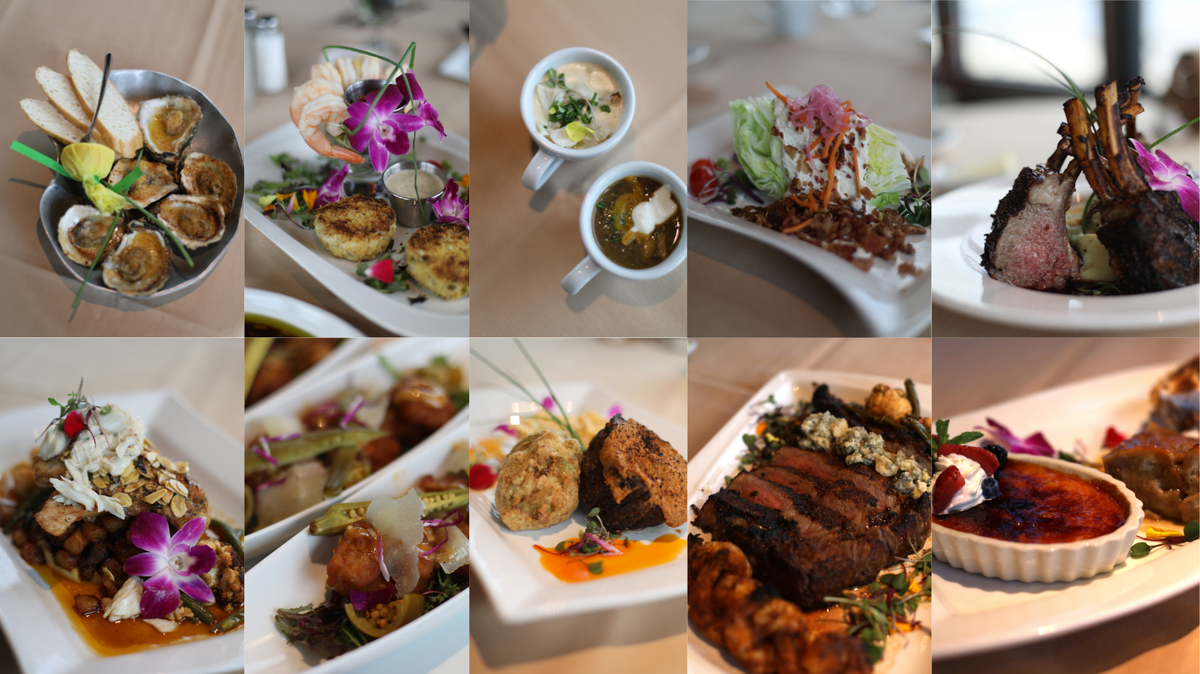 The chef’s tasting table at Blue Bayou steakhouse inside the Silver Slipper Casino in July 2022.