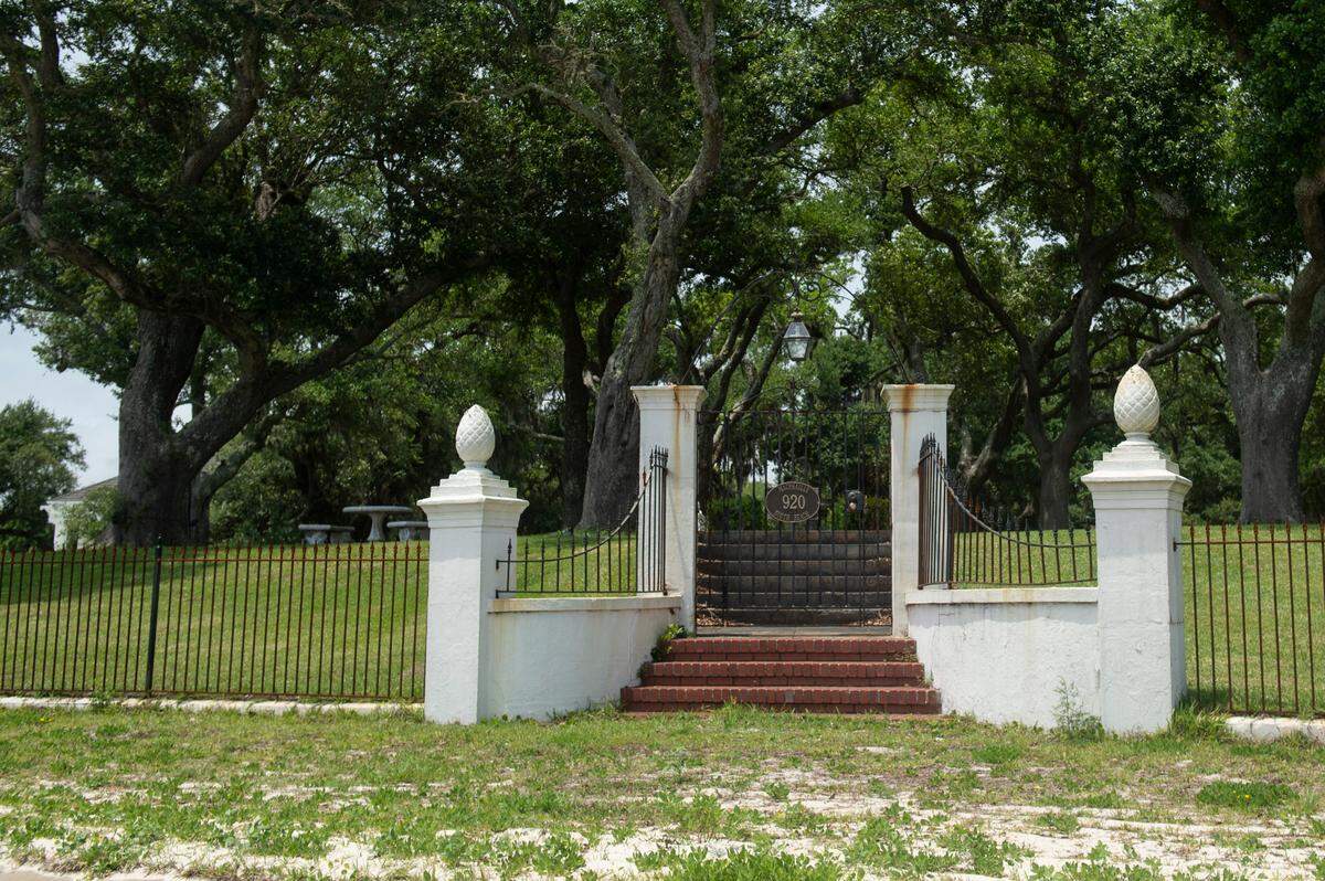 A gate to a home on South Beach Boulevard in Bay St. Louis on Friday, May 12, 2023. The house is one of the most expensive in Hancock County, according to tax assessments.