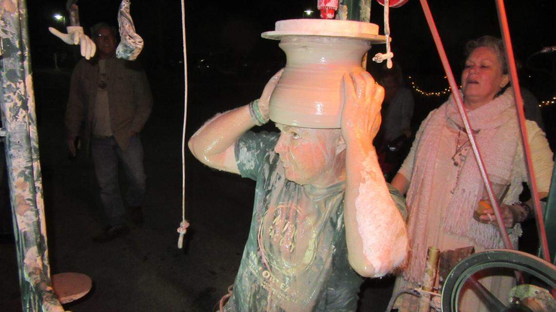 Upside-down potters are part of new Ohr-O'Keefe Museum contraption 