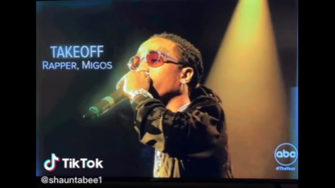 An “In Memoriam” segment aired during ABC’s “The Year: 2022” special on Dec. 26 featured a tribute to slain Migos rapper Takeoff but instead showed bandmate Quavo, who is still alive.