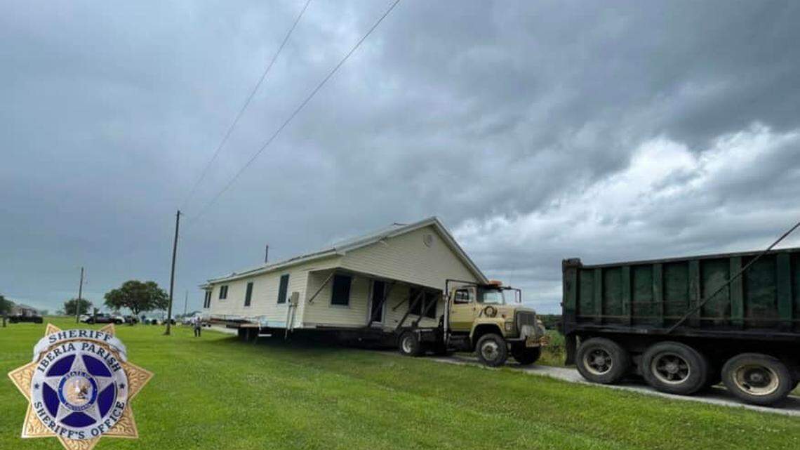 A house was found “abandoned” in the middle of a Louisiana road at 3:30 a.m. May 22, according to the Iberia Parish Sheriff’s Office.