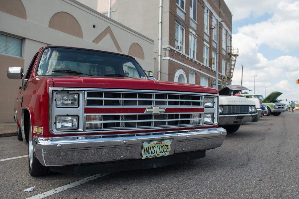 Cars park along Main Street and throughout downtown during the Biloxi Block Party, a popular event each year at Cruisin’ The Coast.