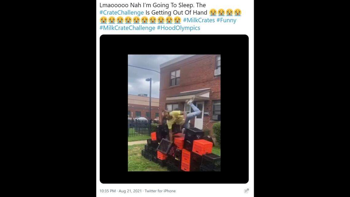 The milk crate challenge is a new social media trend that involves people attempting to climb milk crates stacked like stairs, sparking injury concerns.