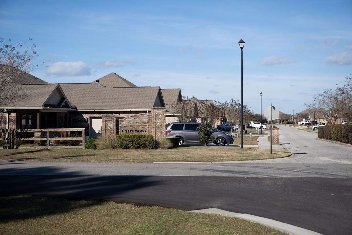 Homes in Chapelwood, a subdivision off Landon Road in unincorporated Harrison County, on Wednesday, Dec. 10, 2025.