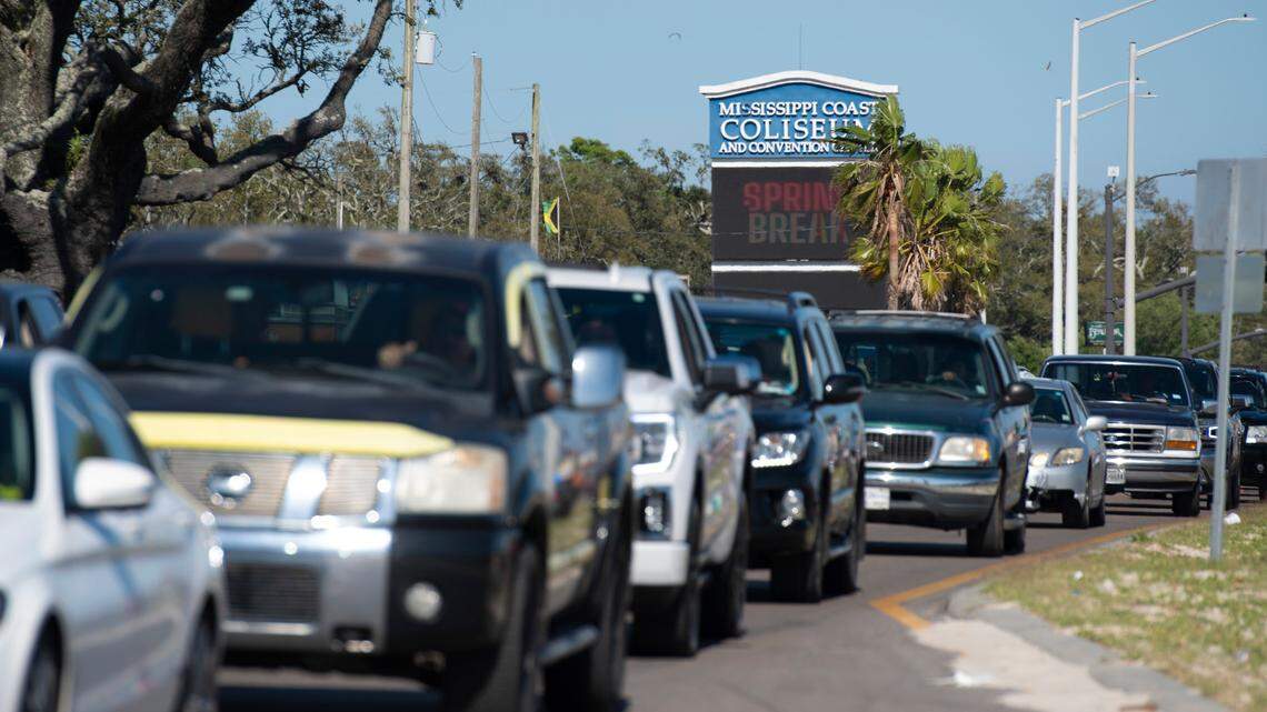 A sign outside the Mississippi Coast Coliseum advertises Black Spring Break along Highway 90 in Biloxi on Saturday, April 9, 2022.
