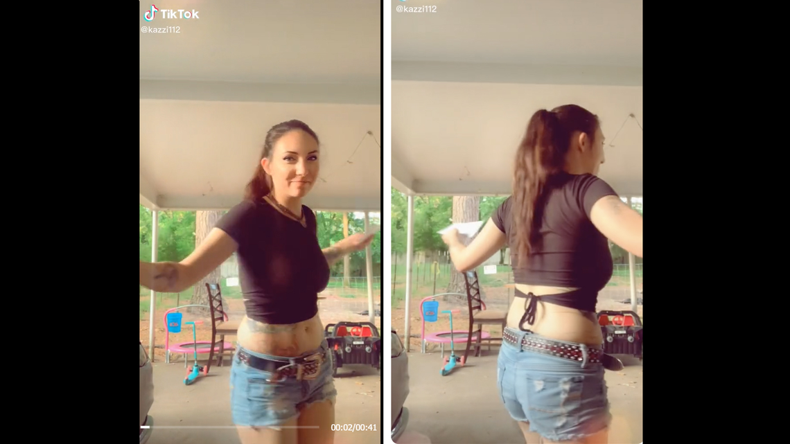 The woman’s TikTok video showing her outfit went viral — and police responded.