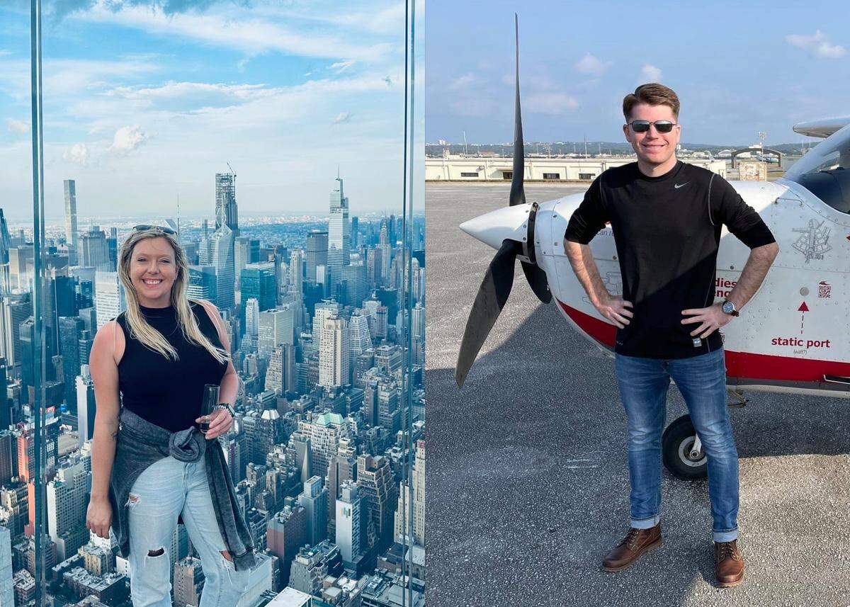 Pilots Taylor Dickey, left, and David Michael Jahn, right, are shown in photos from their Facebook pages.