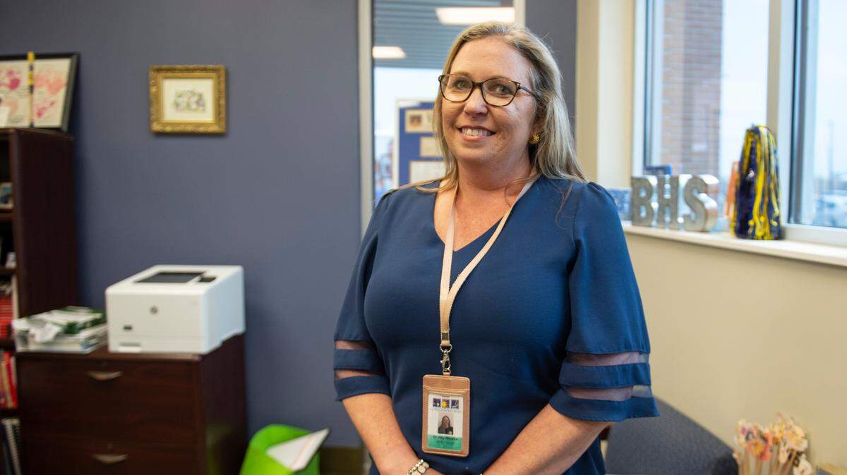 Bay High Principal Amy Necaise at Bay High School in Bay St. Louis on Tuesday, March 22, 2022.