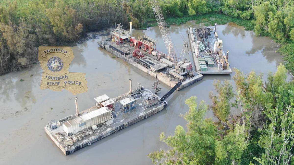 At least four workers were hospitalized with severe burns after a spark ignited a gas explosion in a well off the coast of Louisiana.