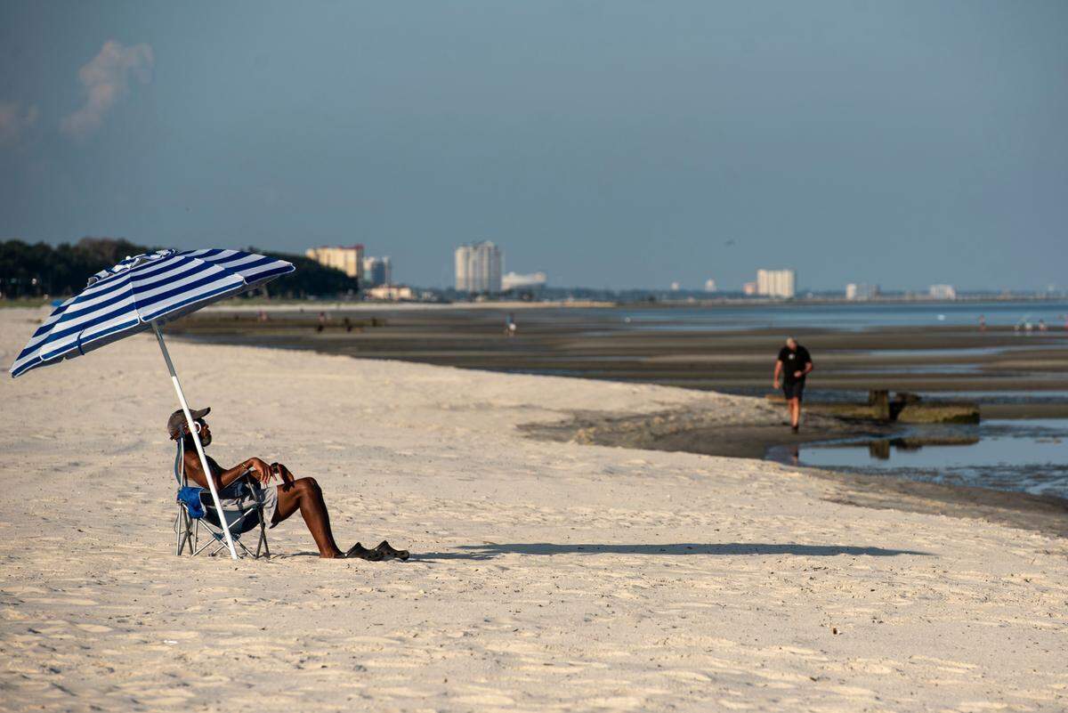 The Gulfport beach on Monday, July 17, 2023.