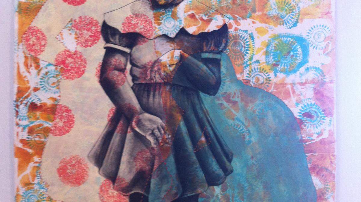 TAMMY SMITH/SUN HERALD'Sometimes at Dawn' by Delita Martin, 2015. Gelatin printing, Conte, acrylic, hand stitching.