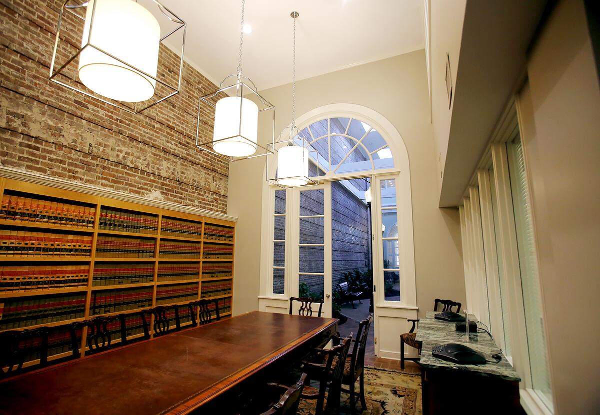 The original Balch & Bingham law office building features a French Quarter design and feel. The old Anderson Theatre building was restored and incorporated into the law office in 2015/2016.