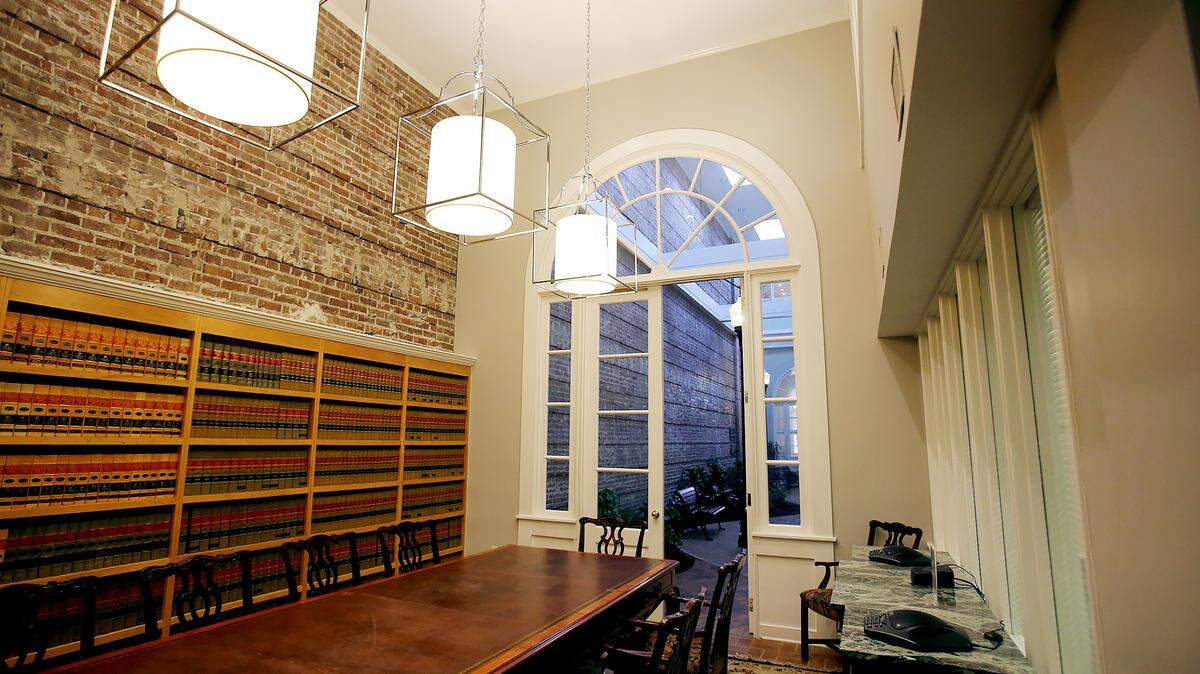 The original Balch & Bingham law office building features a French Quarter design and feel. The old Anderson Theatre building was restored and incorporated into the law office in 2015/2016.