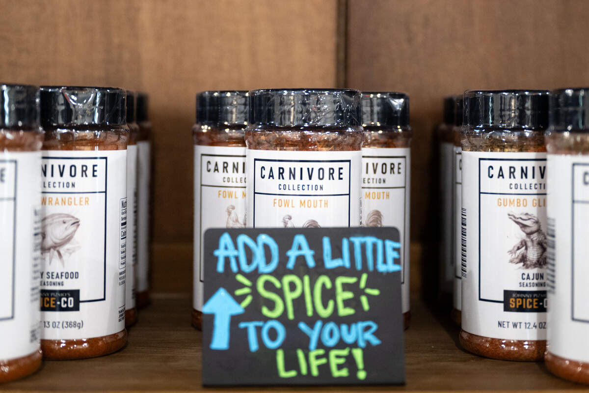 Many of the spices are their own brand at Johnny Pizmo’s Butchery and Marketplace in Gulfport.