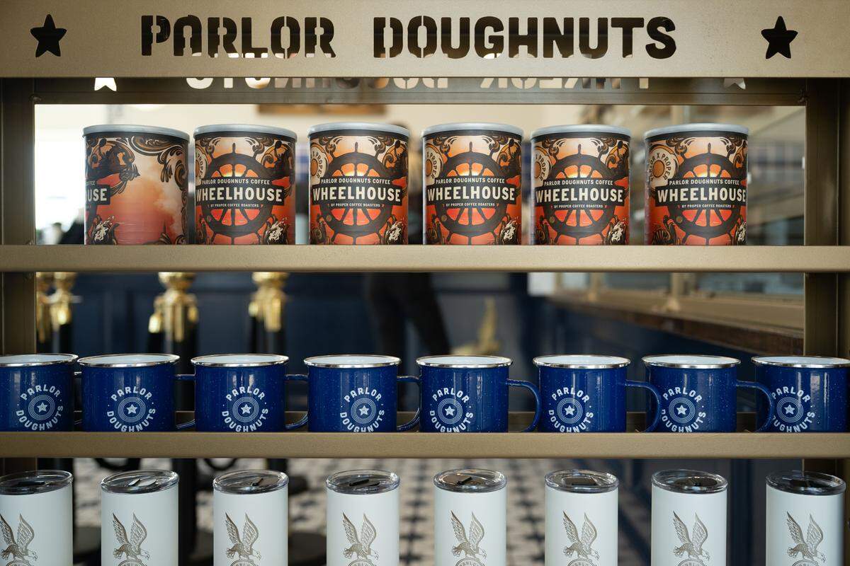 Coffee grounds and coffee cups will be available for sale at Parlor Doughnuts.