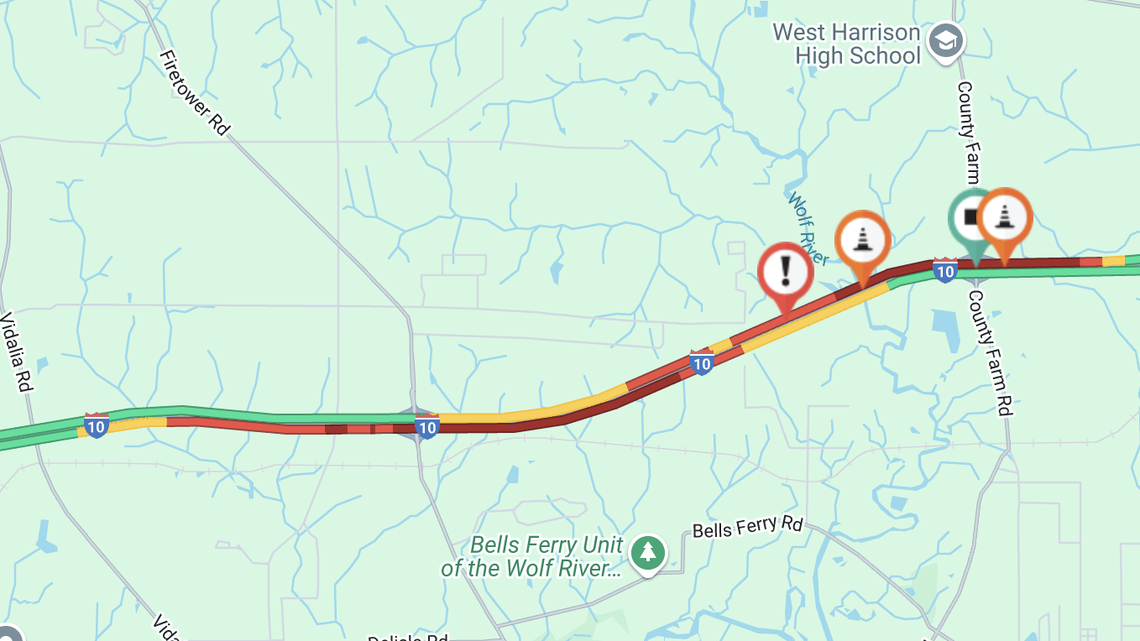 Wednesday was another day of ‘major’ delays again in both directions of I-10 on MS Coast