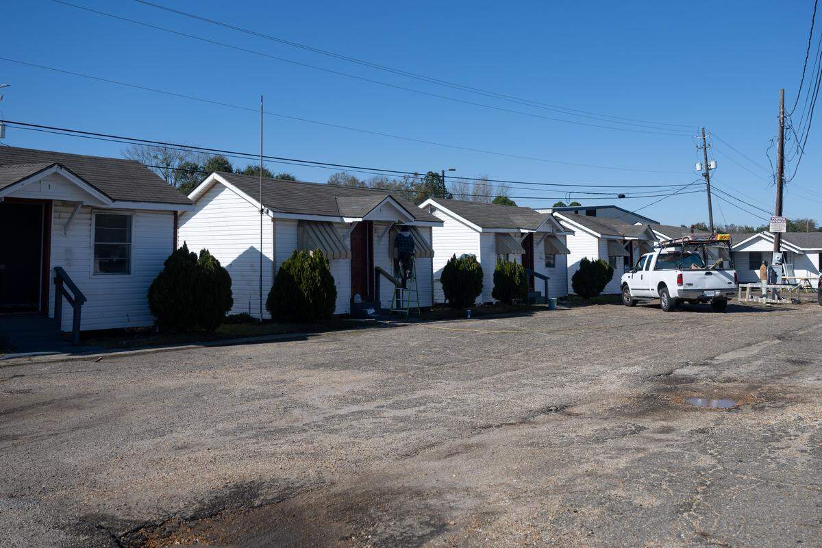 The outside of the Evergreen Apartments as they undergo construction on 28th Street in Gulfport on Monday, Jan. 26, 2026.