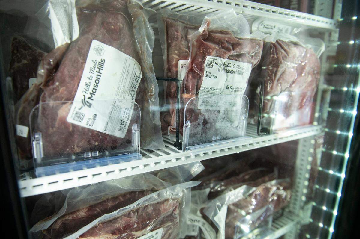 Different cuts of meat from Joseph Mason’s farm, Mason Hills, for sale at Mason’s new butcher shop and restaurant, 4-Bulls Farm To Table, in Ocean Springs on Thursday, Oct. 31, 2024.