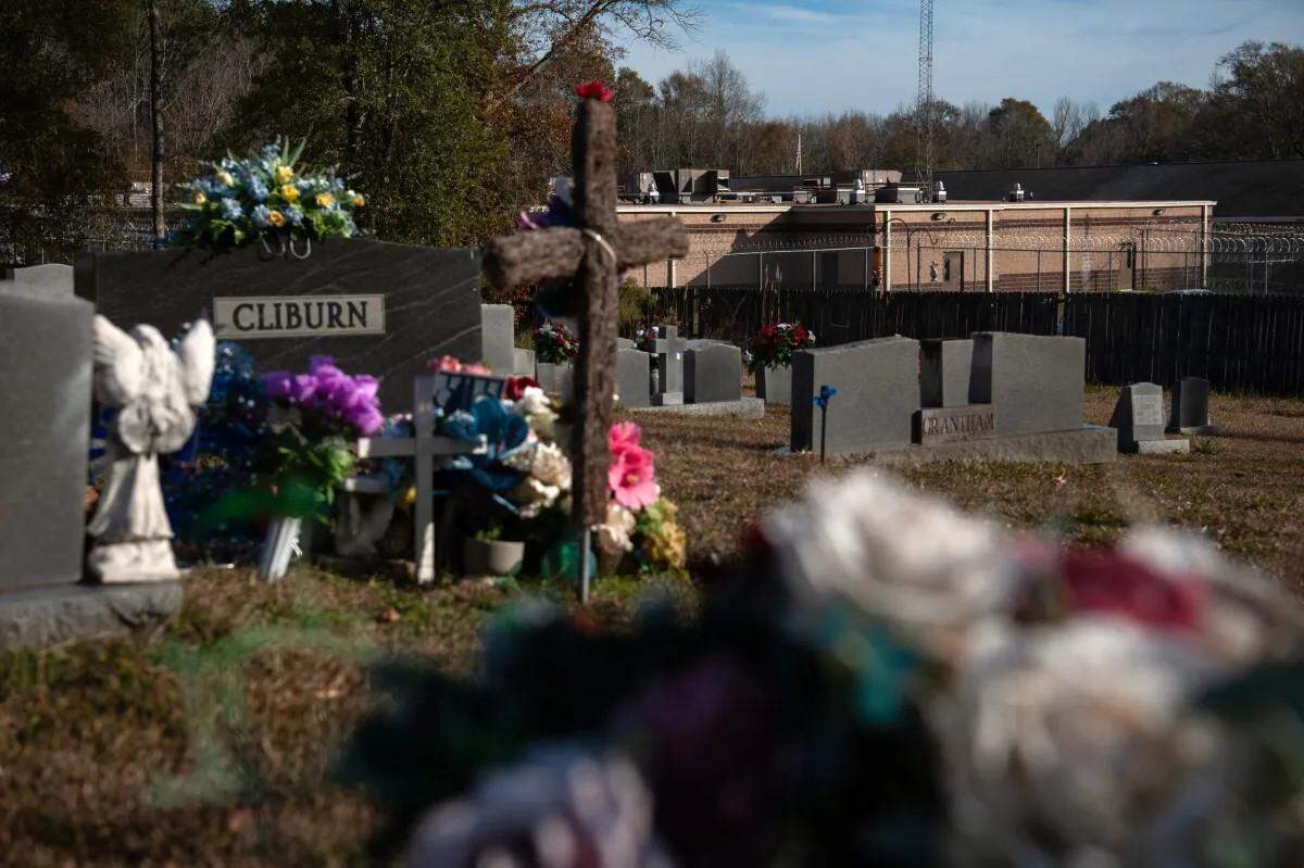 The Simpson County Jail, behind a cemetery in Mendenhall.