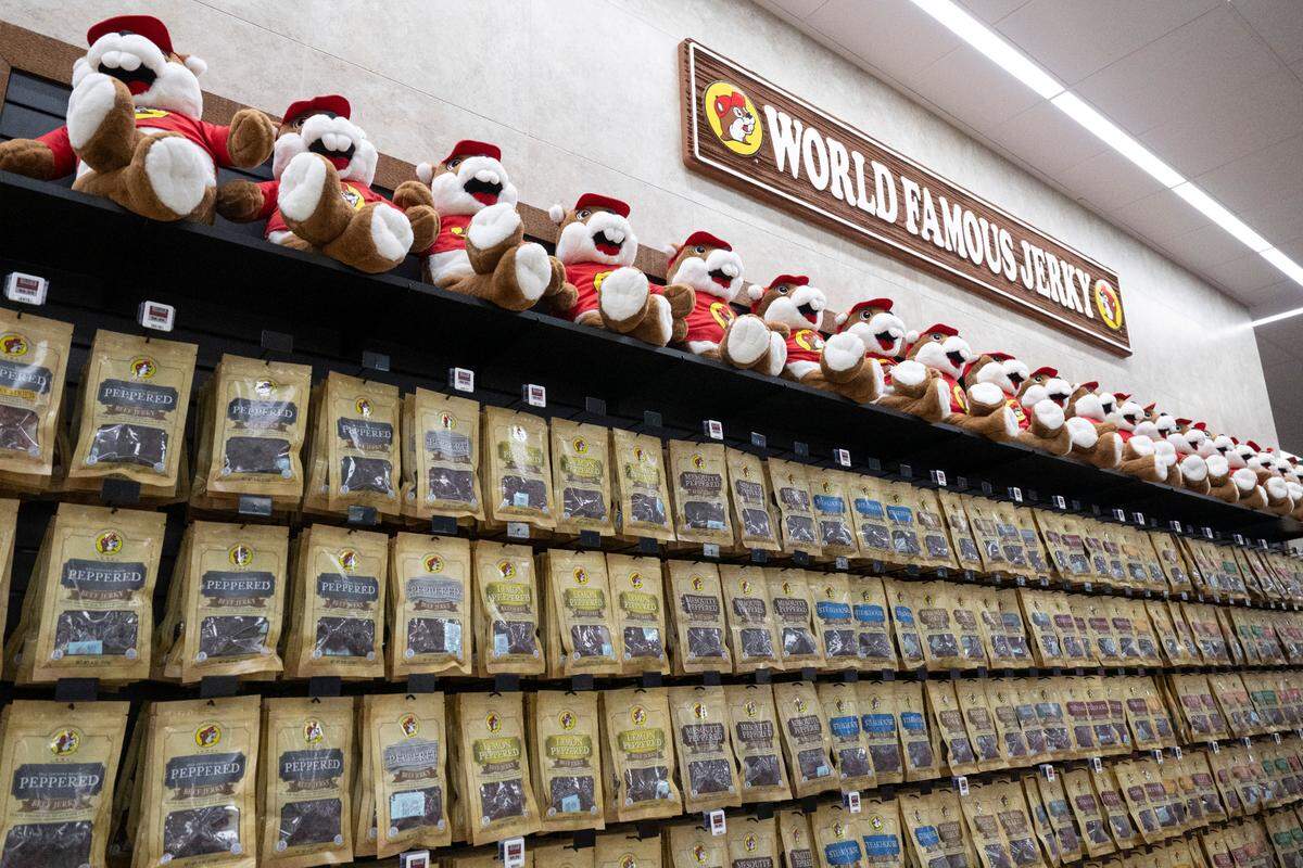 Beef jerky at Buc-ee’s first Mississippi location, located in Harrison County, before it opened to the public on Monday, June 9, 2025.