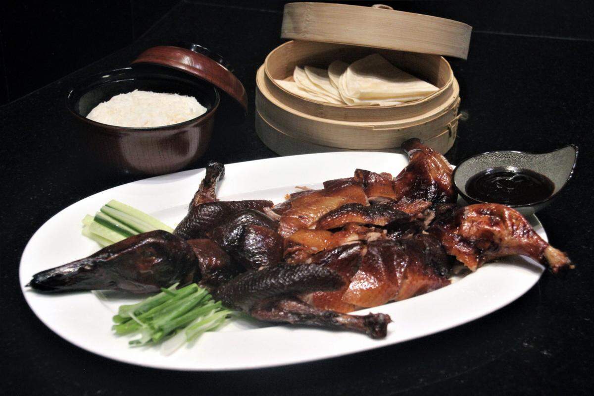 Beijing Barbecued Duckling (Vịt quay Bắc Kinh) is an example of the fare at Tien restaurant in IP Casino Resort in Biloxi.