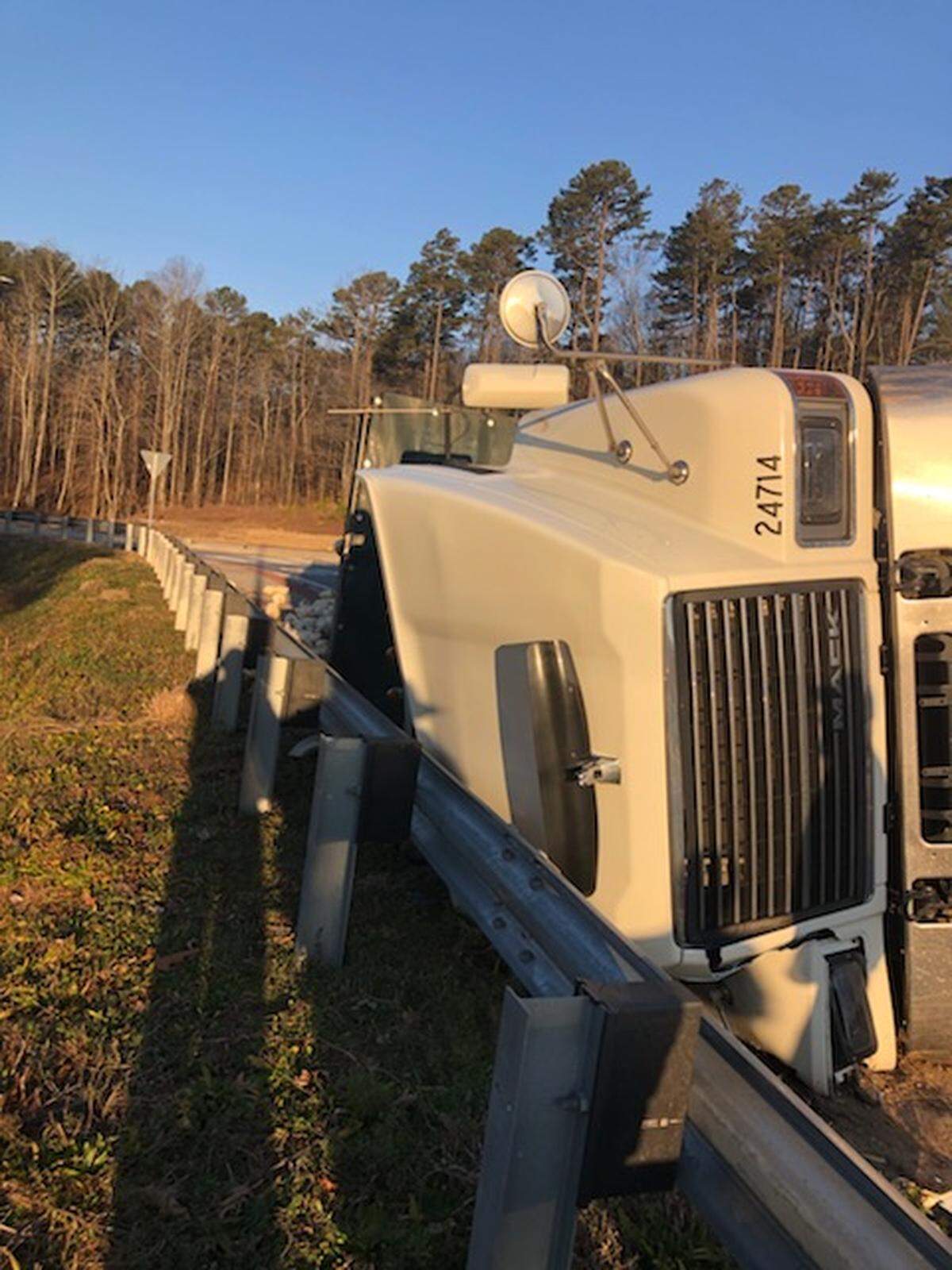 The accident happened at a roundabout intersection in Dawson County.