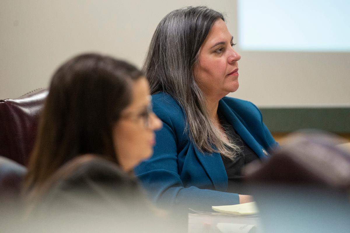 Assistant District Attorney Nikki Huffman sits on the prosecution side during a trial for Dion Neal, who is accused of sexual battery, at the Jackson County Courthouse in Pascagoula on Tuesday, Oct. 11, 2022.