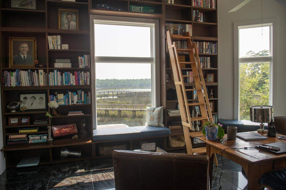 The library inside a house for sale off of Rue Rivage in Ocean Springs on Friday, June 9, 2023.