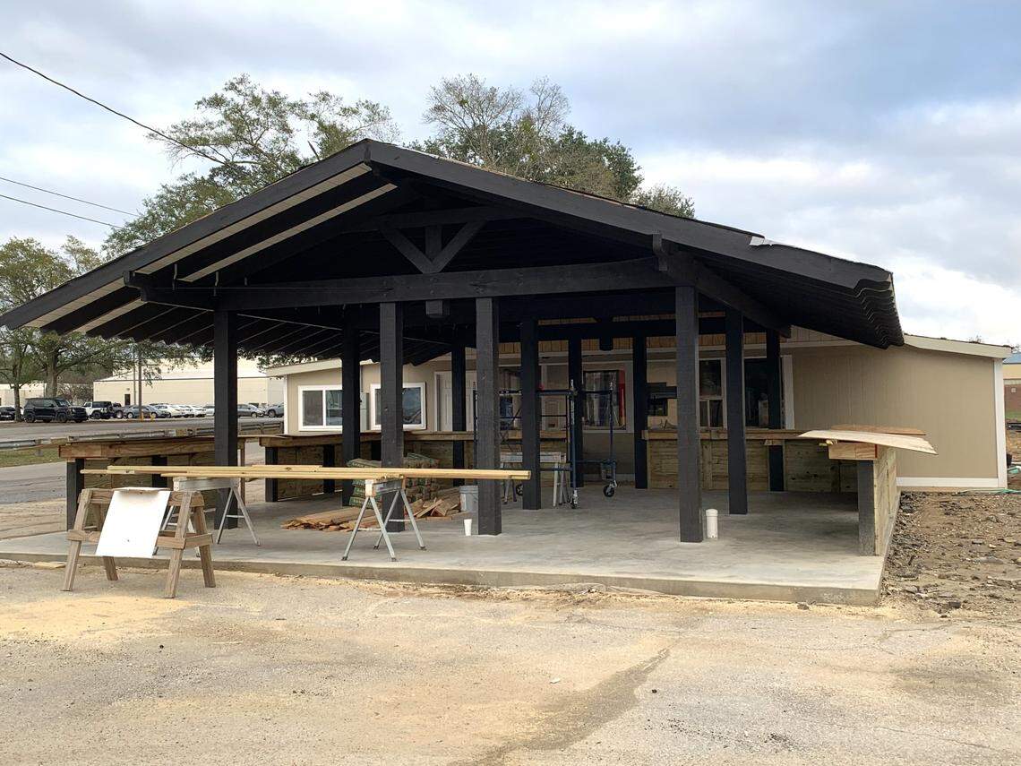 An addition is going on this building to provide covered outdoor seating at the new Luckies Diner. There’s also indoor seating at the restaurant that will open around the end of the year.