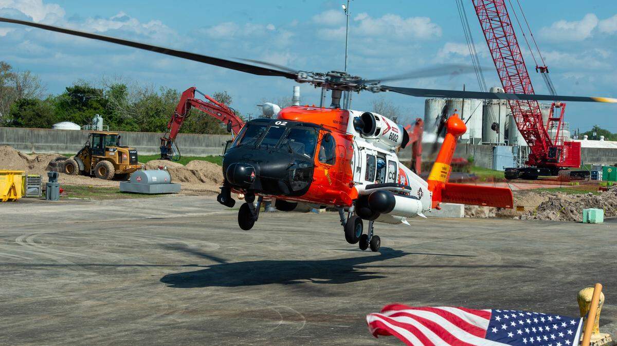 A photo of a United States Coast Guard rescue helicopter from the Heartland Sector’s Facebook page.