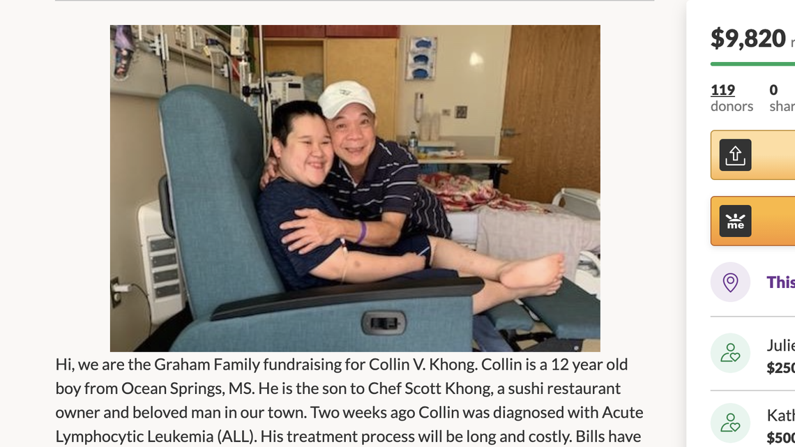 Scott Khong, owner of Chef Scott’s restaurant in Ocean Springs, is closing indefinitely to care for his young son, Collin, who was recently diagnosed with leukemia. A GoFundMe has been set up to help the Khong family.